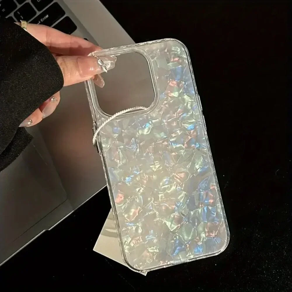 Apple iPhone 16 Pro Max Crystal Textured Holographic Full Protection phone case